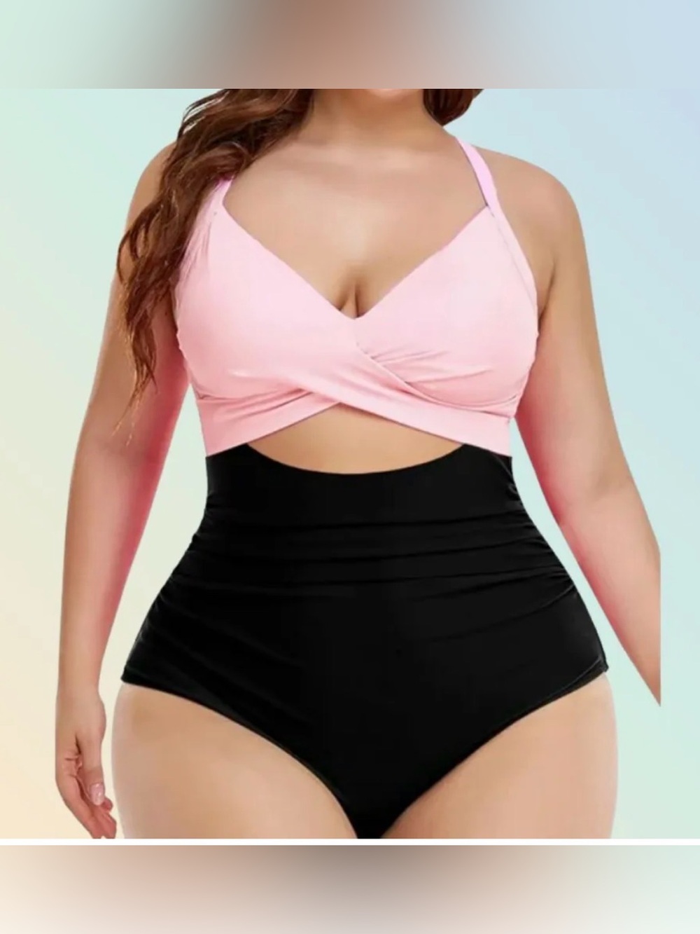 Eomenie Women's Pink and Black Swimsuit Size L <<<342>>>